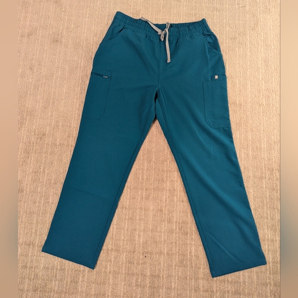 women's Pacific Blue Yola - High Waisted Scrub Pants - XL / Pacific Blue - Picture 2 of 4